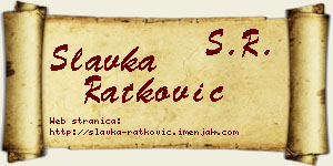 Slavka Ratković vizit kartica